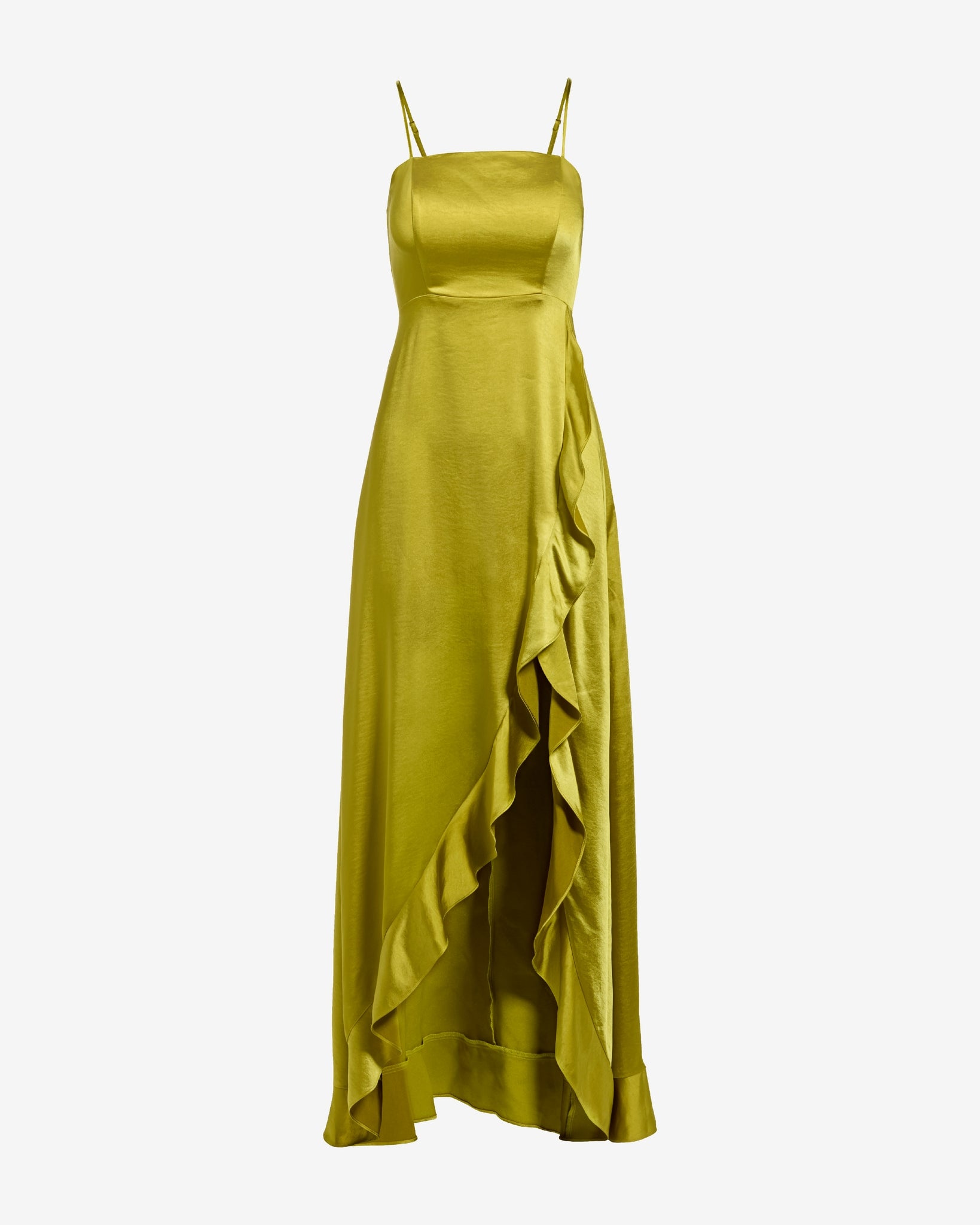 Luxe Satin Ruffle Gown Citronelle - Image 2
